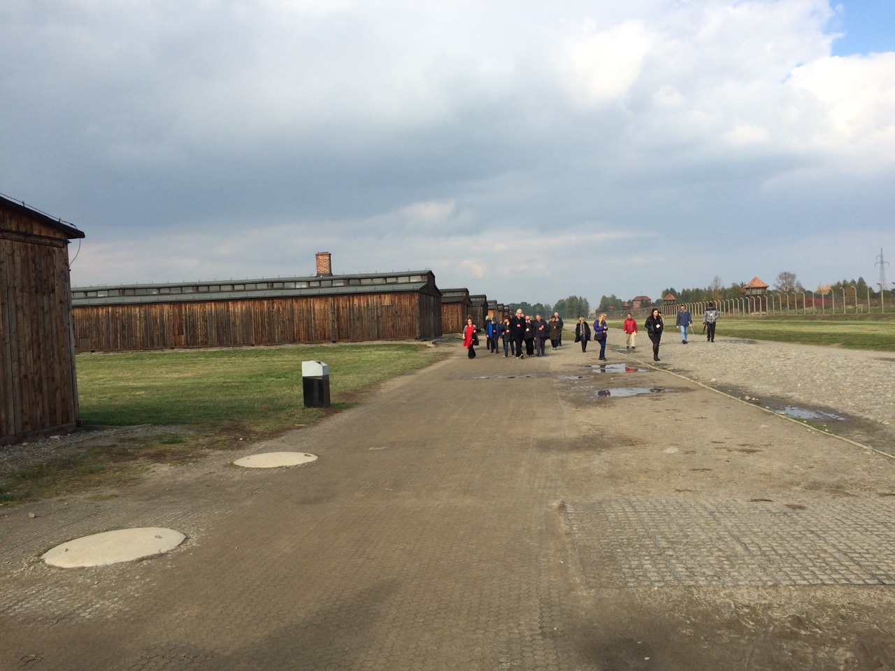At Auschwitz II, as many as 500 people lived in one of these wooden prisoner barracks. (Courtesy of Shira Springer)
