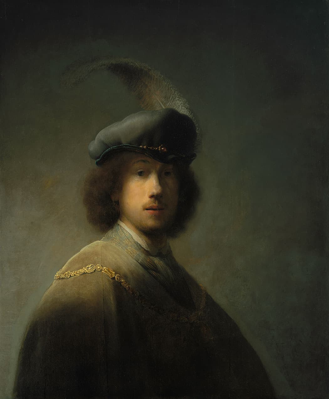Rembrandt van Rijn , “Self-Portrait, Aged 23,” 1629, oil on oak panel. (Courtesy of Gardner Musem)