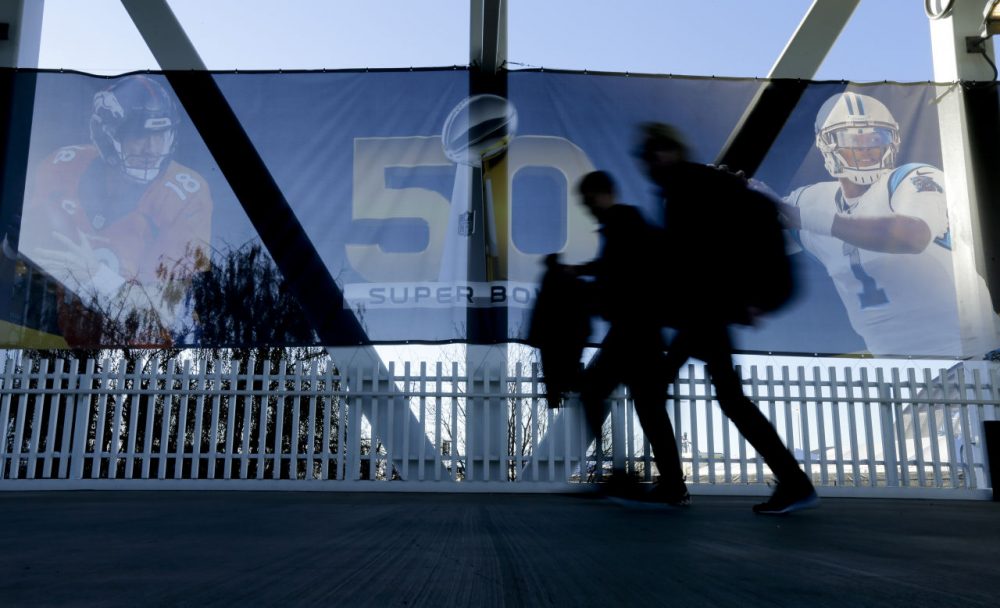 Thousands of workers were bused into Levi's Stadium to make Super Bowl 50 possible. Gabriel Thompson worked concessions at the big game: he says for all their planning, the NFL they didn't do enough for their hourly workers. (AP Photo/Gregory Bull)