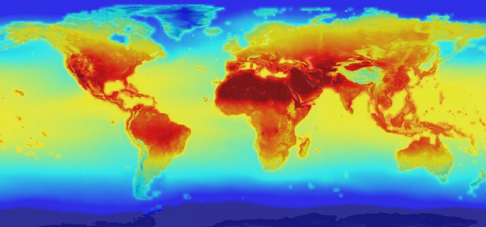 A 2015 NASA global data set combines historical measurements with data from climate simulations using the best available computer models to provide forecasts of how global temperature (shown here) and precipitation might change up to 2100 under different greenhouse gas emissions scenarios. (NASA)