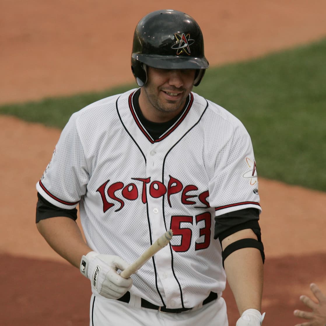 The Albuquerque Isotopes, whose name derives from an episode of "The Simpsons" will don jerseys inspired by another TV show, "Better Call Saul," this season. (Jake Schoellkopf/AP)