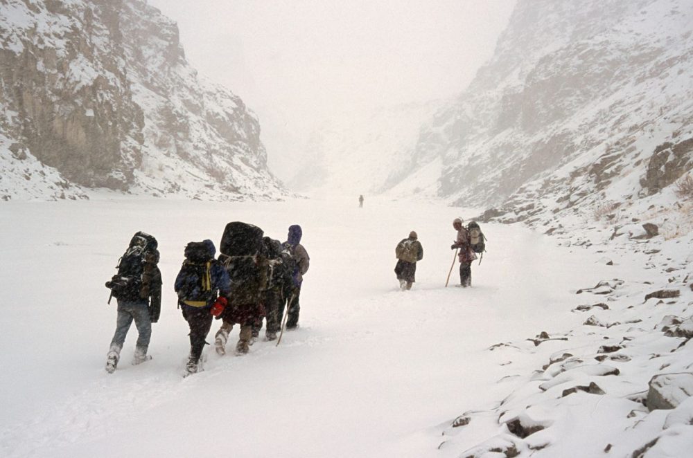 Dave Anderson and his group encountered a snowstorm on their 60-mile trek along the Zanskar River. (Courtesy: Dave Anderson)