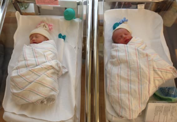 The author's newborn twins at rest in the nursery. (Courtesy)