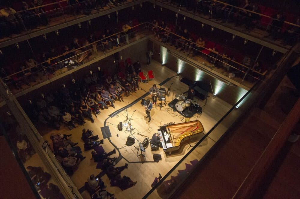 Will Dailey performs at Calderwood Hall at the Isabella Stewart Gardner Museum as part of the Rise music series. (Joe Difazio for WBUR)