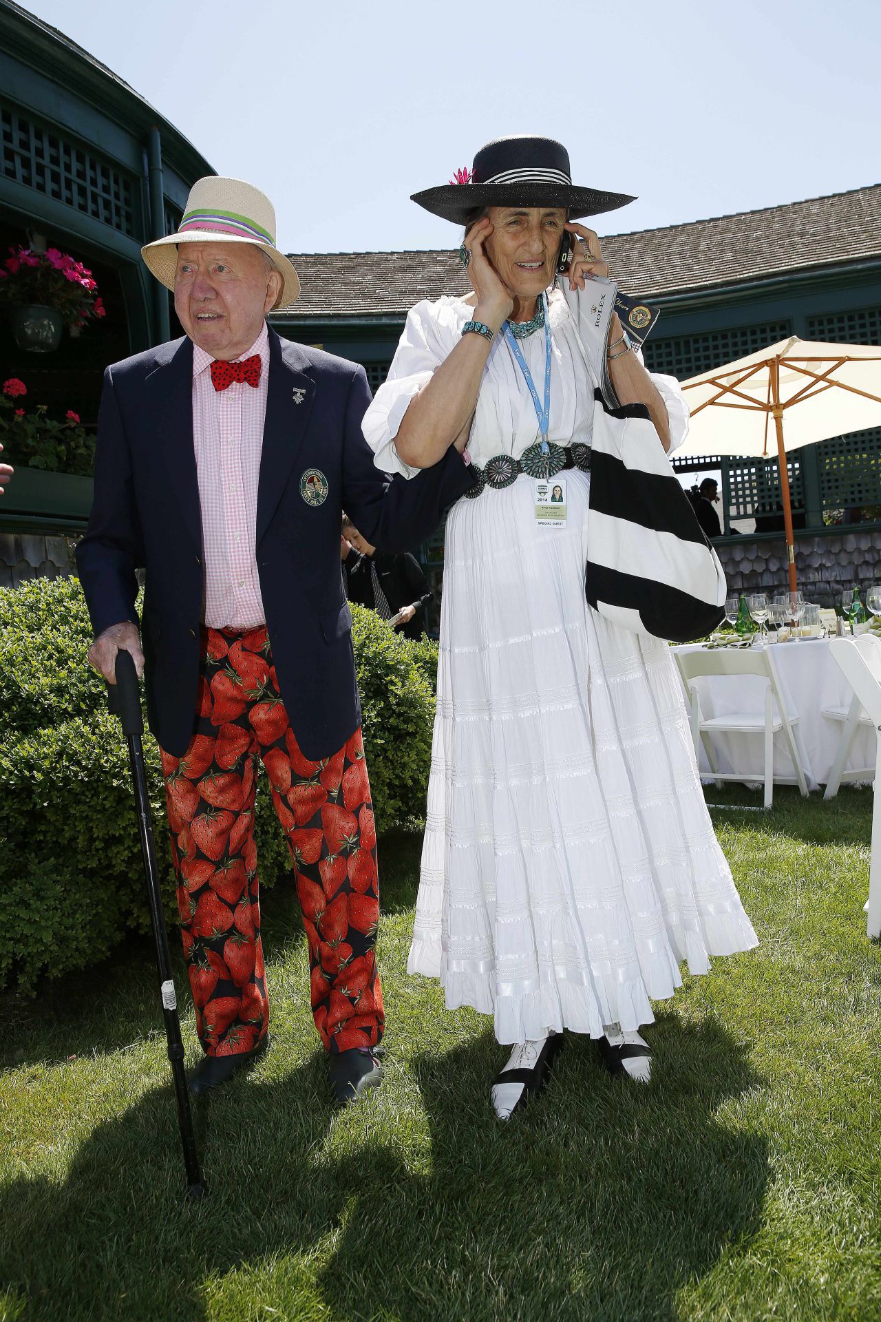 Bud Collins and his wife Anita Klaussen. (Michael Dwyer/AP)