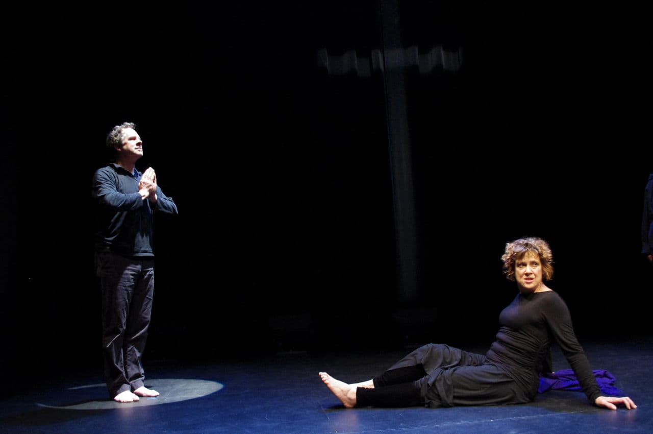 Benjamin Evett and Debra Wise in "Mistero Buffo." (Courtesy The Poets' Theatre)