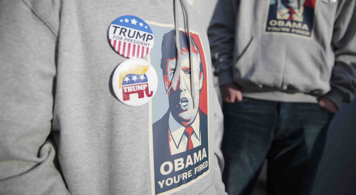 Rich Barlow: "I only worried that new voters might be ill-informed. I never predicted they could be palm-sweaty frightening." Pictured: A Trump supporter awaits his candidate's arrival at the Signature Flight Hangar at Port-Columbus International Airport, Tuesday, March 1, 2016, in Columbus, Ohio. (John Minchillo/AP)