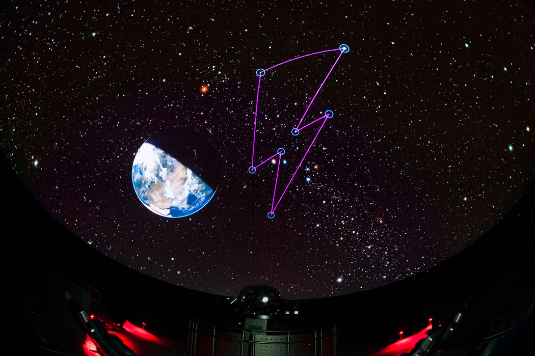 The planetarium show features the David Bowie constellation that Belgian astronomers (unofficially) dubbed in his honor after his death. (Courtesy Museum of Science, Boston)