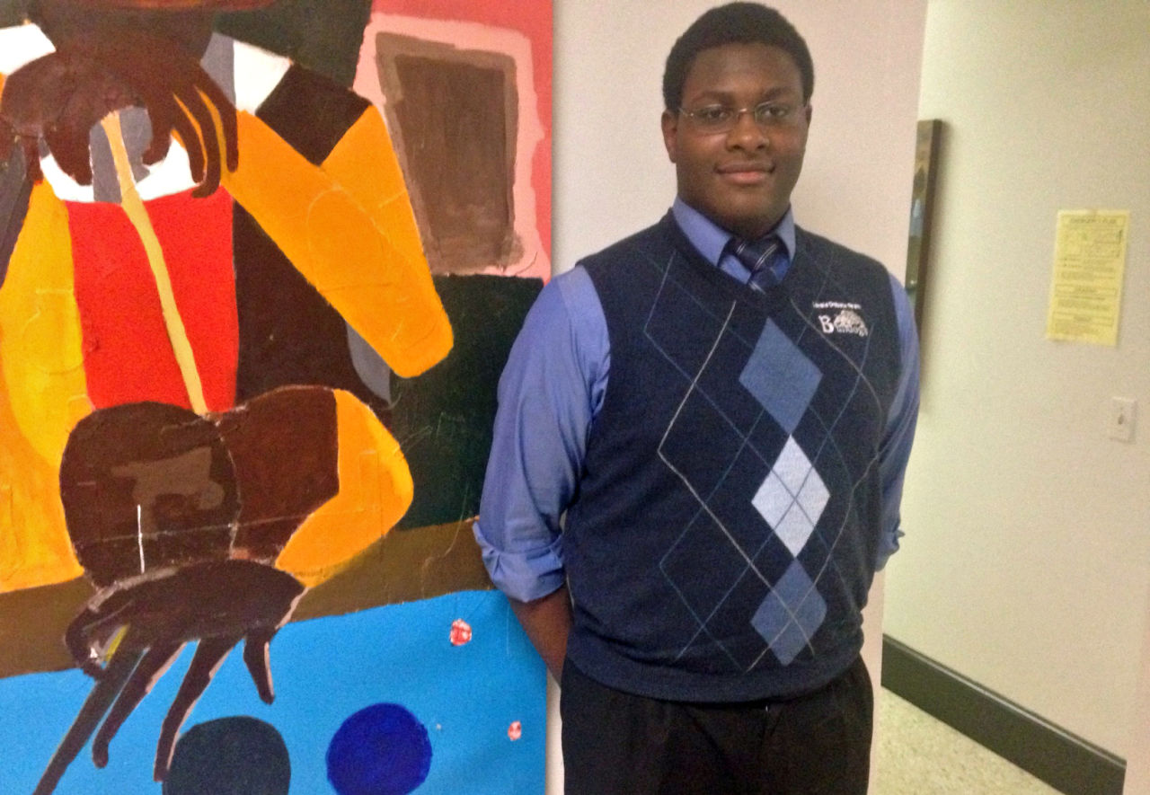 Okwuolisa Umeokalo, a 16-year-old senior, plans to leave Detroit when he graduates. (Peter O'Dowd/Here & Now)