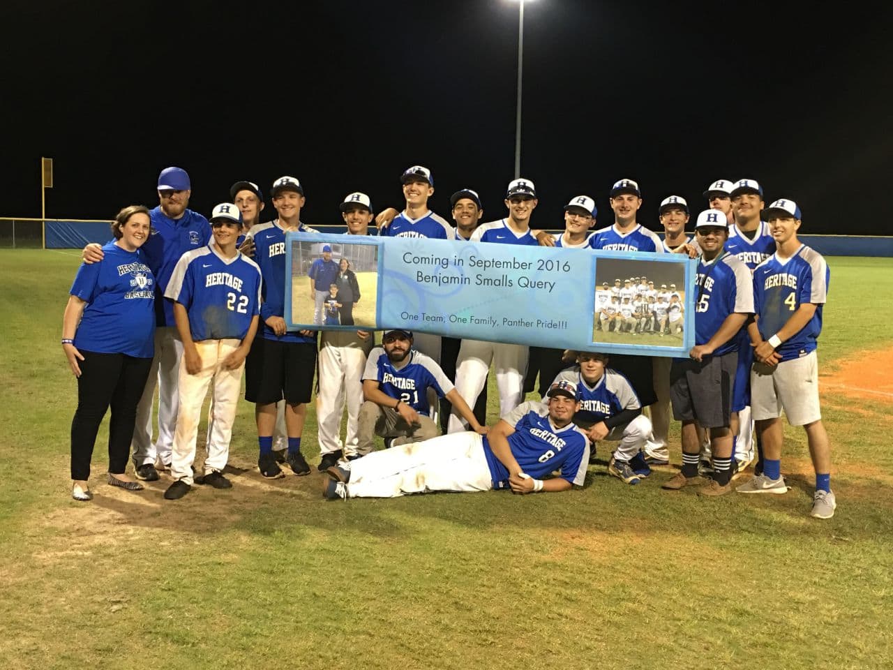 Searching for a way to motivate his team, high school baseball coach Rob Querry told his players they could name his son if they reached 14 wins. (Courtesy of Querry Family)