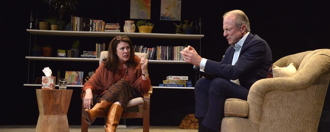 Maureen Keiller and Will Lyman in the Israeli Stage production of "Oh God." (Courtesy Paul Marotta)