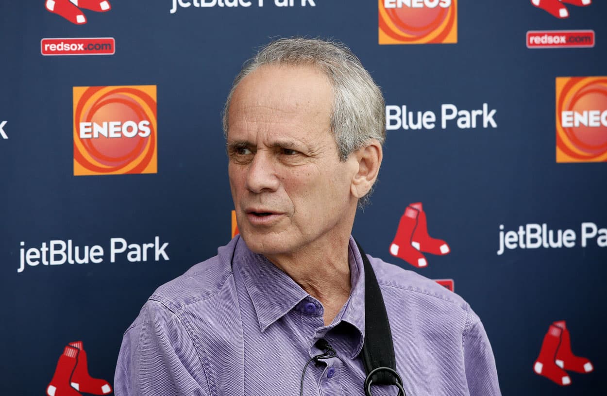 Larry Lucchino speaks to reporters in 2015. (Tony Gutierrez/AP)