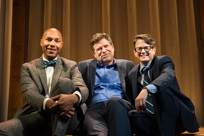 ArtsEmerson's leadership team, David S. Howse, David Dower and Polly Carl (from left to right), employs a "diversity grid" when planning seasons. (Courtesy Mike Ritter Ritterbin Photography/ArtsEmerson)