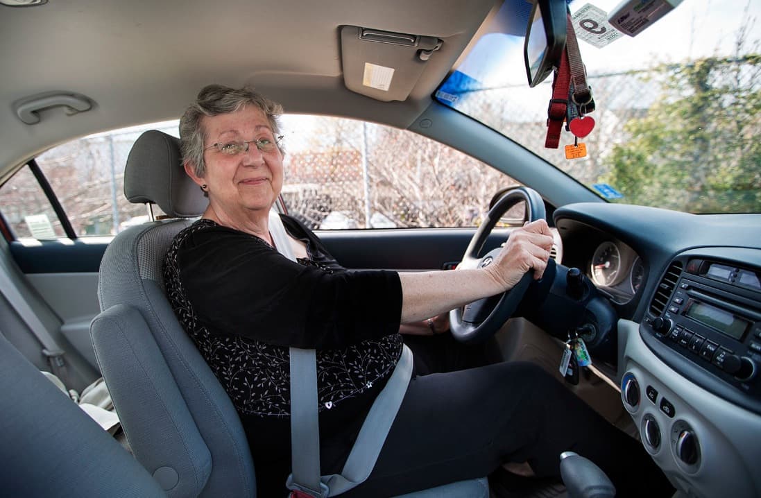 Barbara Huntress-Rather found that her long commute led to weight gain, high blood pressure and back pain. She aims to retire soon and get her good health back. (Jesse Costa/WBUR)