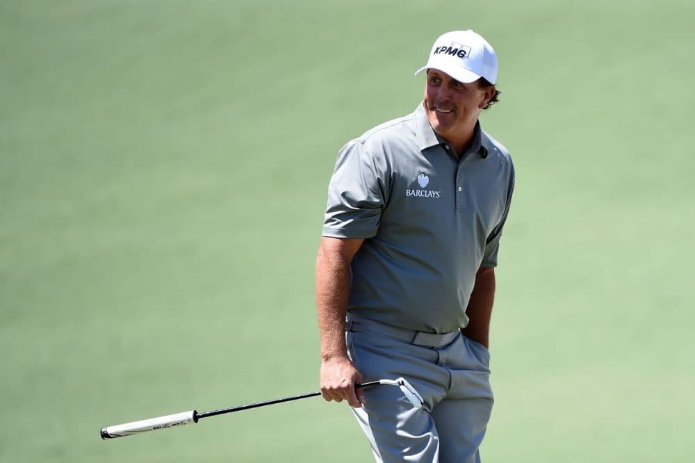 AUGUSTA, GEORGIA - APRIL 08:  Phil Mickelson of the United States on the second green during the second round of the 2016 Masters Tournament at Augusta National Golf Club on April 8, 2016 in Augusta, Georgia.  (Photo by Harry How/Getty Images)