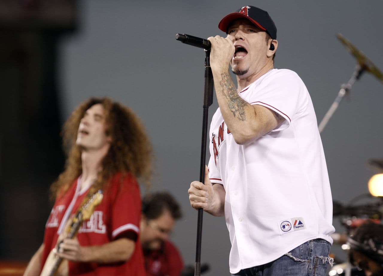 Singer Steve Harwell of Smash Mouth performs with the band in 2008. Smash Mouth will play Outside the Box at Boston Common in July. (Matt Sayles/AP)