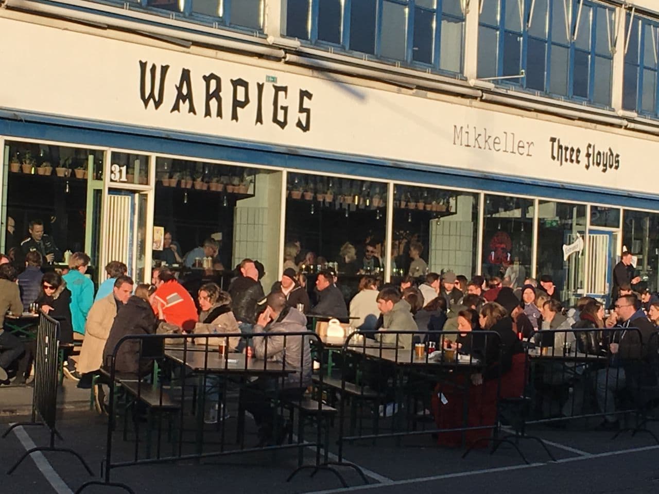 Mikkel's brewpub called Warpigs in Copenhagen. (Andrea Shea/WBUR)