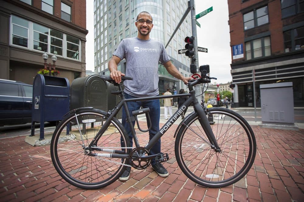 Fortified Bicycle president Tivan Amour (Jesse Costa/WBUR)