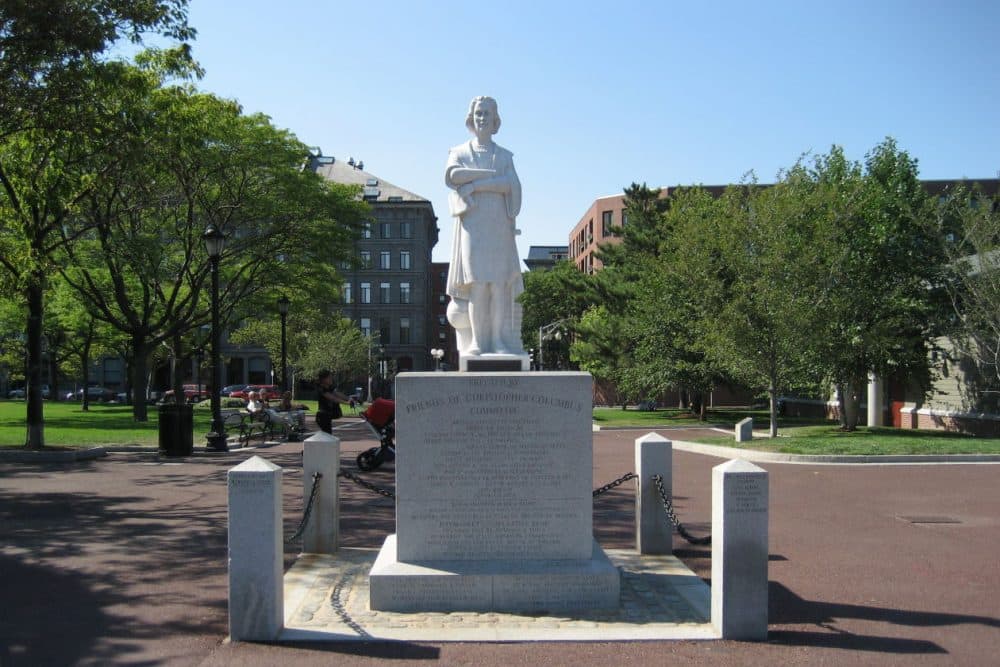The Christopher Columbus statue in the North End of Boston. (Kathryn Rotondo/Flickr)