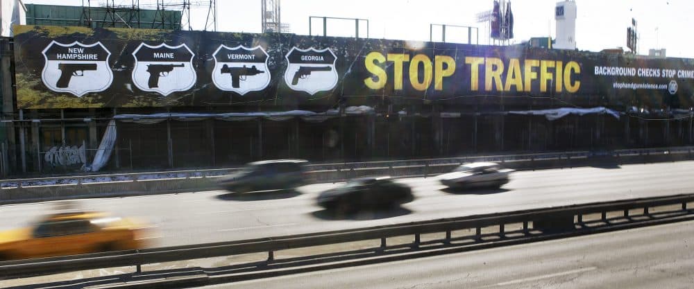 Rosenthal was the owner of the well-known billboard that stretched along the Massachusetts Turnpike in Boston that advertised messages about how gun control regulations save lives. This rendition was featured in 2006. The iconic billboard was taken down just under a year ago after about two decades of messages. (Elise Amendola/AP)