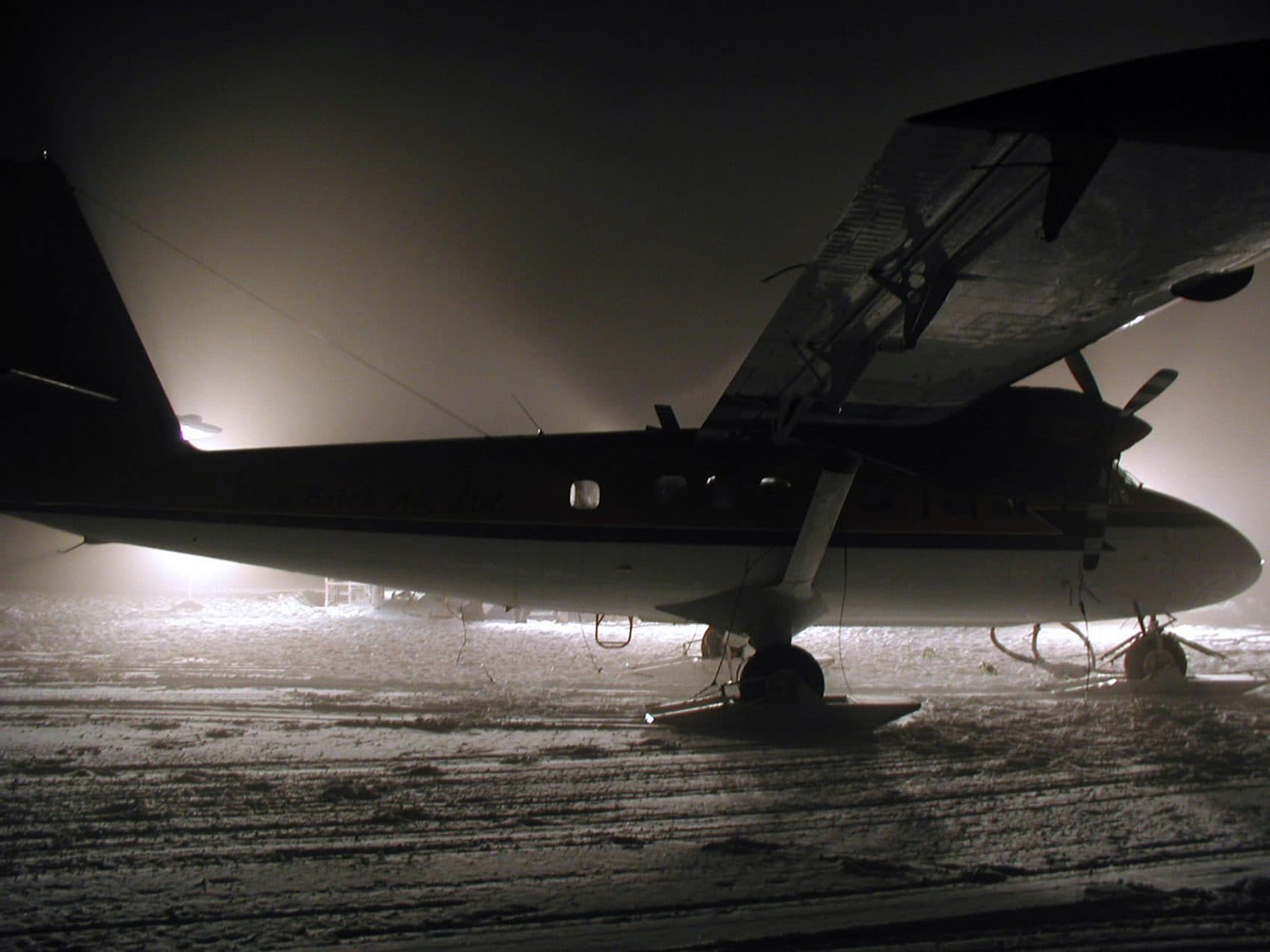 The aircraft and crew of the Twin Otter arrive at the NSF's Amundsen-Scott South Pole station to provide medical supplies April 24, 2001, for the first part of a dangerous mission to rescue Dr. Ronald Shemenski who was suffering from a potentially life-threatening gall bladder ailment. (Getty Images)
