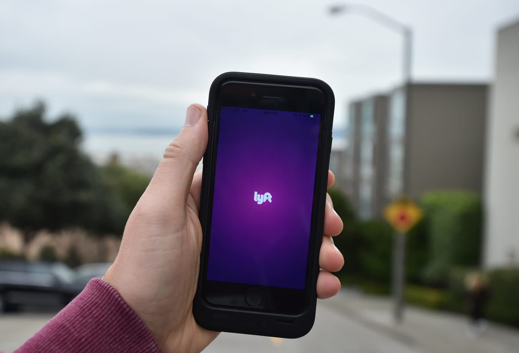 The Lyft app is seen on an iPhone in San Francisco on Feb. 3, 2016. (Josh Edelson/AP for Lyft)