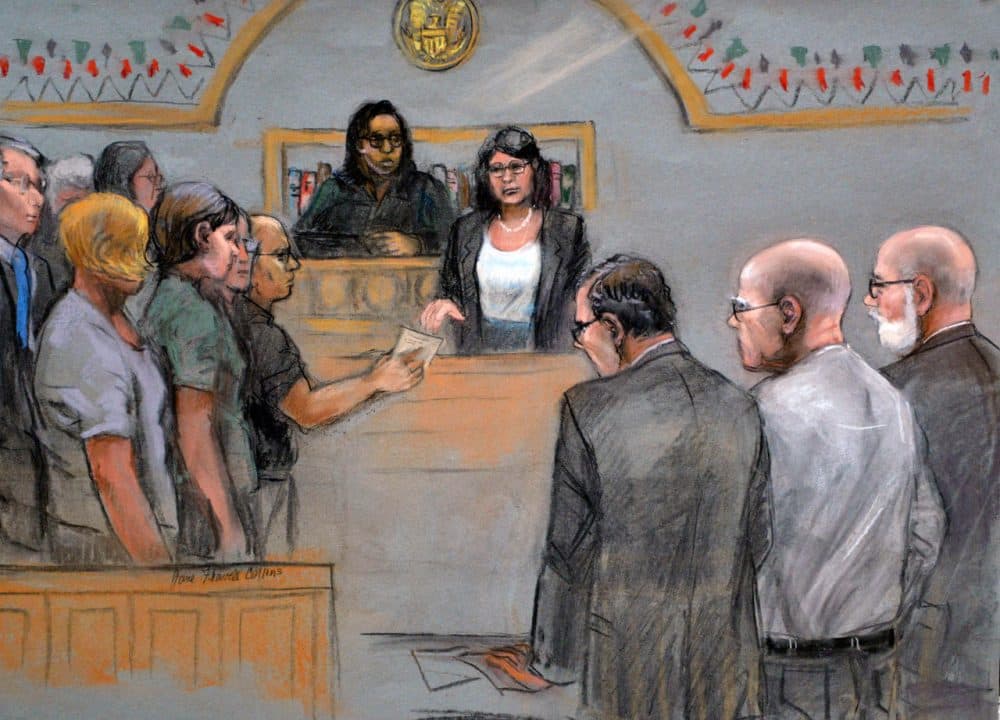 Bulger is convicted on racketeering charges in October 2013. (Margaret Small for WBUR)