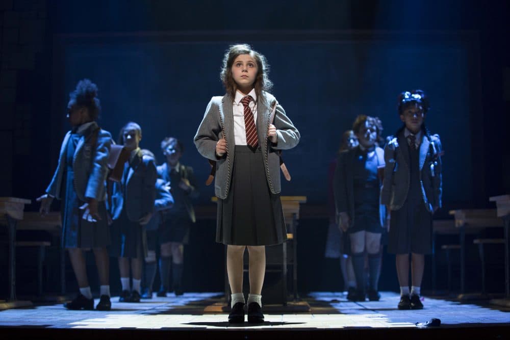 &quot;Matilda&quot; tells the story of a little girl with big abilities. Pictured is a previous incarnation of the cast for the nationally touring version. (Courtesy Broadway in Boston)