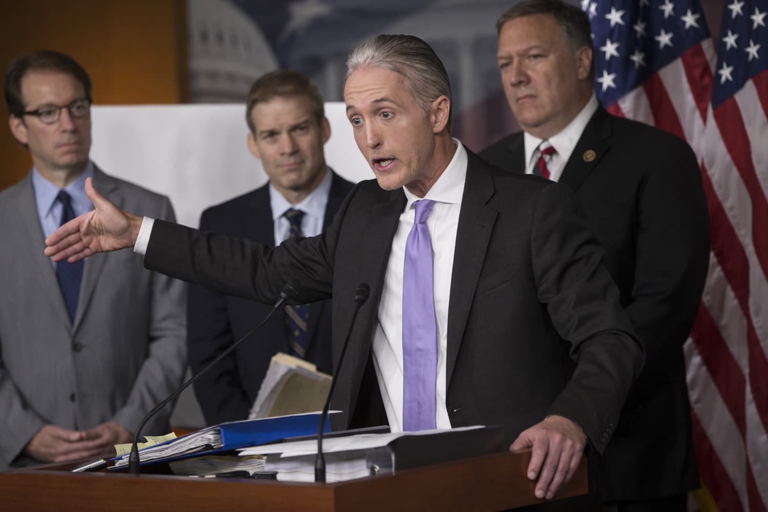 House Benghazi Committee Chairman Rep. Trey Gowdy, R-S.C., second from right, joined by other Republican members of the panel, discusses the release of his final report on the 2012 attacks on the U.S. consulate in Benghazi, Libya (J. Scott Applewhite/AP)