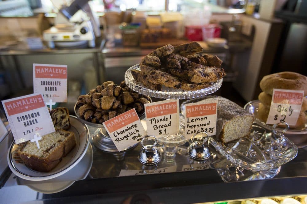 Baked goods on the takeout counter at Mamaleh's. (Jesse Costa/WBUR)