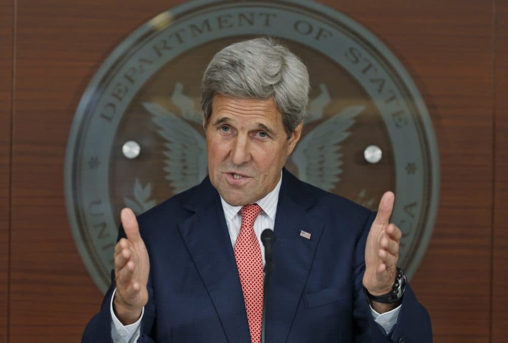 In this July 12, 2016, photo, Secretary of State John Kerry speaks at the Washington Passport Agency in Washington. Frustrated by months of failure in Syria, the U.S. is taking what might be its final offer to Russia. (Alex Brandon/AP)