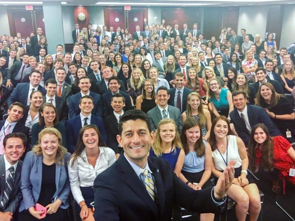 House Speaker Paul Ryan's Instagram photo of Capitol Hill interns has caused backlash on social media this week. (Courtesy Paul Ryan via Instagram)