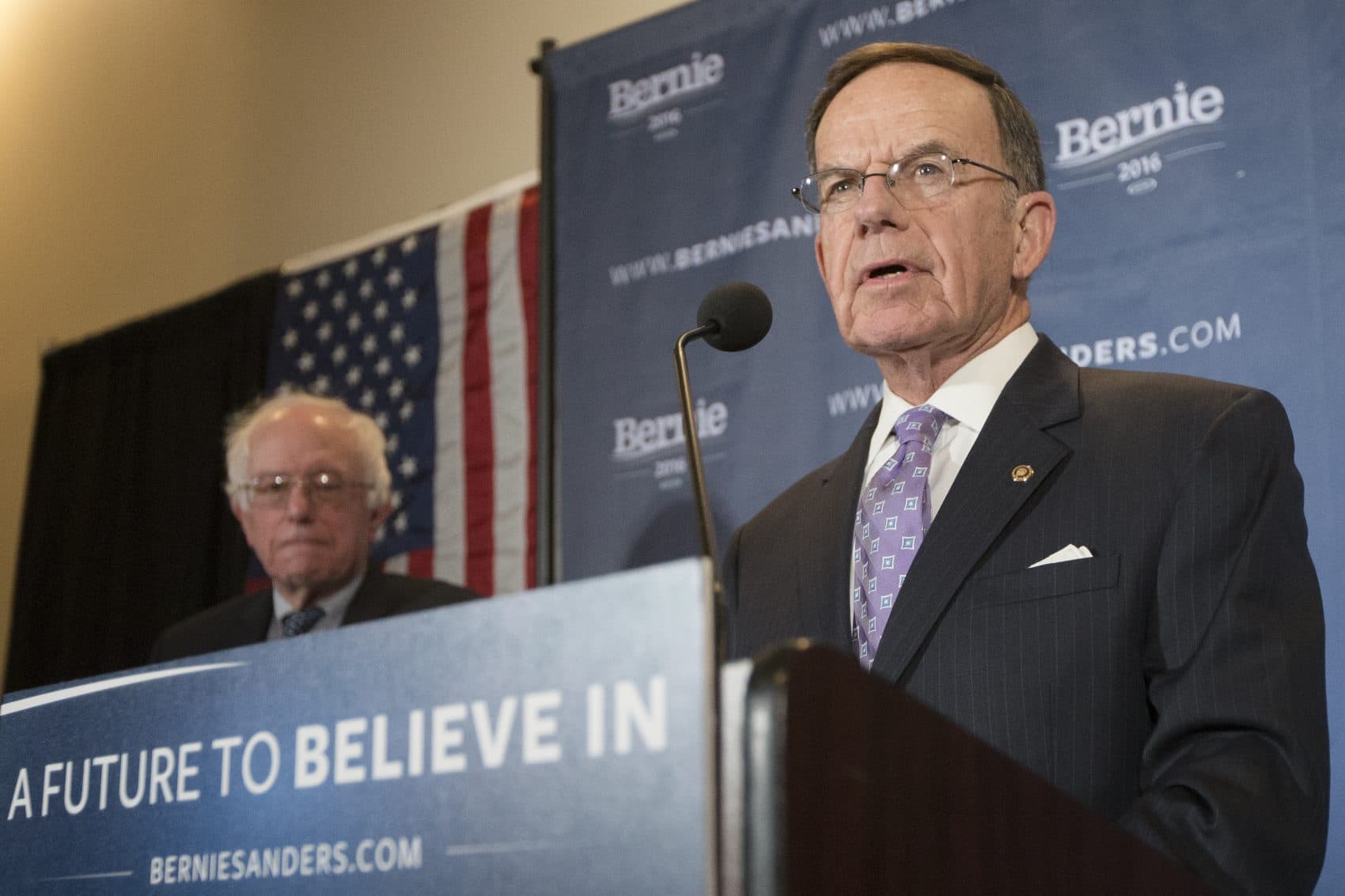 Former DNC Chair and former Sen. Paul Kirk, a Democrat from Massachusetts, endorsed Sen. Bernie Sanders back in January. (John Minchillo/AP)