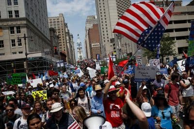 Protesters At The Democratic National Convention Call For Change