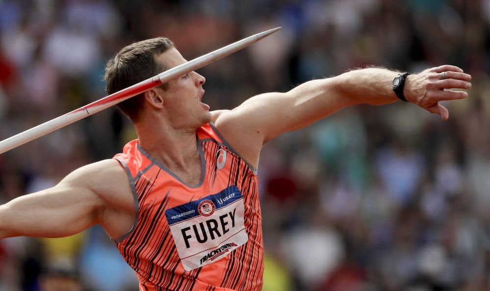 Sean Furey throws a javelin at the U.S. Olympic Track and Field Trials on July 4, 2016 in Eugene Oregon. (Matt Slocum/AP)