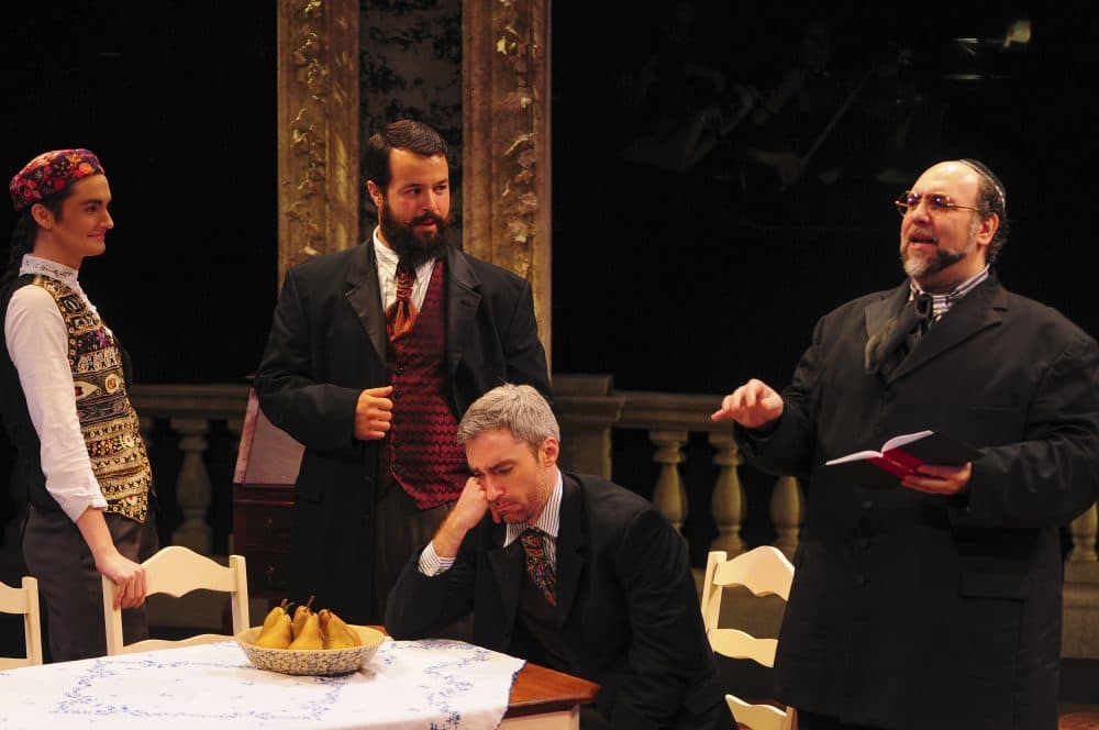 Jason Budd as Rabbi David (far right) in a scene from &quot;L’amico Fritz.&quot; (Courtesy Chris McKenzie)
