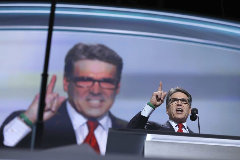 Former Texas Gov. Rick Perry speaks Monday. (Carolyn Kaster/AP)