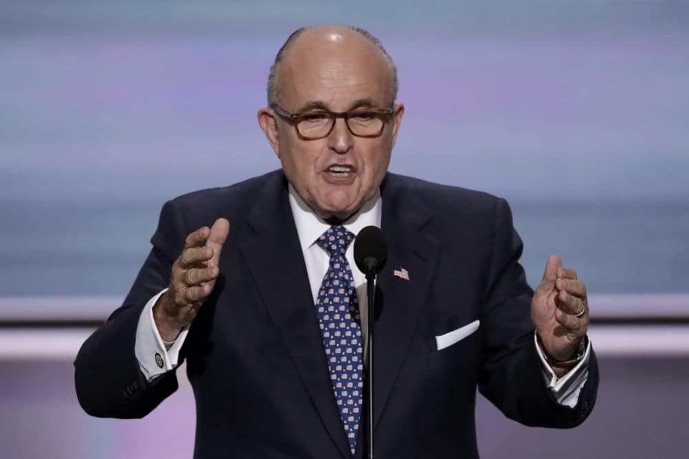 Former New York Mayor Rudy Giuliani speaks during the opening day of the Republican National Convention. (J. Scott Applewhite/AP)