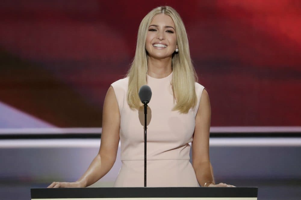 Donald Trump's daughter Ivanka speaks during the final night of the Republican National Convention. (J. Scott Applewhite/AP)
