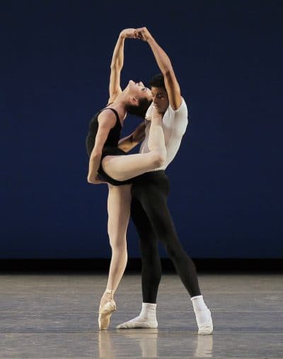 Megan LeCrone and Amar Ramasar in &quot;Agon&quot; from &quot;Balanchine in Black and White.&quot; (Courtesy of Paul Kolnik)