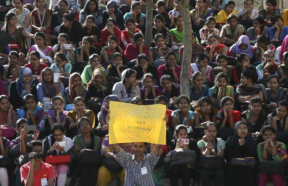 Indian students gather for a protest against Facebook’s &quot;Free Basics&quot; in Hyderabad, India. Facebook CEO Mark Zuckerberg likes to boast that his 4-year-old effort to connect the developing world to the Internet has reached millions of people in some of the world’s poorest nations. But a central element of his Internet.org campaign was controversial even before it was shut down in a key market in December, 2015. Indian regulators banned one of the pillars of the campaign, a service known as Free Basics, because it provided access only to certain pre-approved services - including Facebook - rather than the full Internet. (Mahesh Kumar/AP)