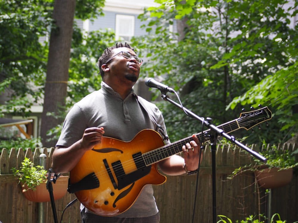 Albino Mbie performing at JP's Porchfest. (Courtesy Dominic Burdock)