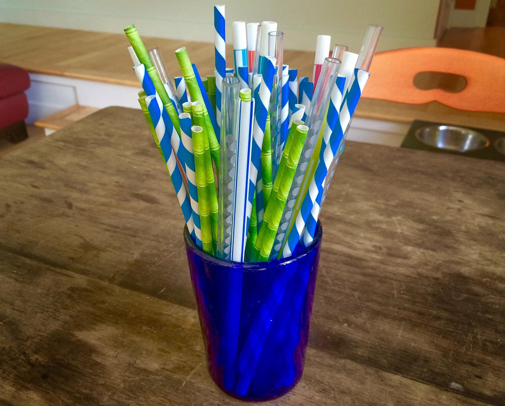 Colorful straws are one way you can brighten up summer drinks. (Kathy Gunst for Here &amp; Now)