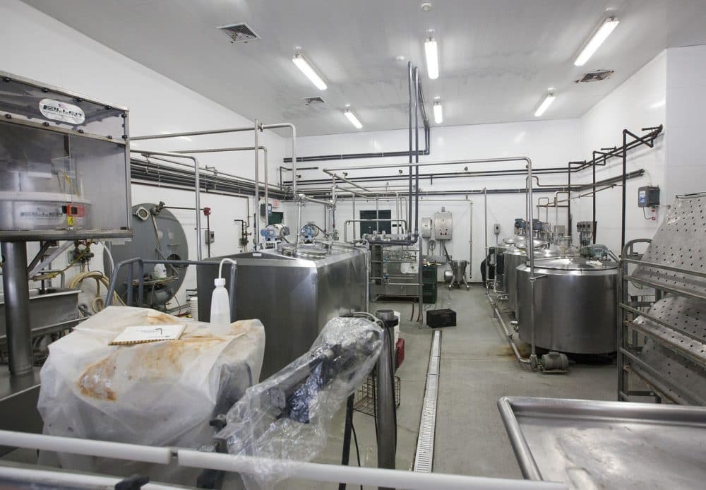 Shaw Farm has its own milk bottling and processing room. (Joe Difazio for WBUR)