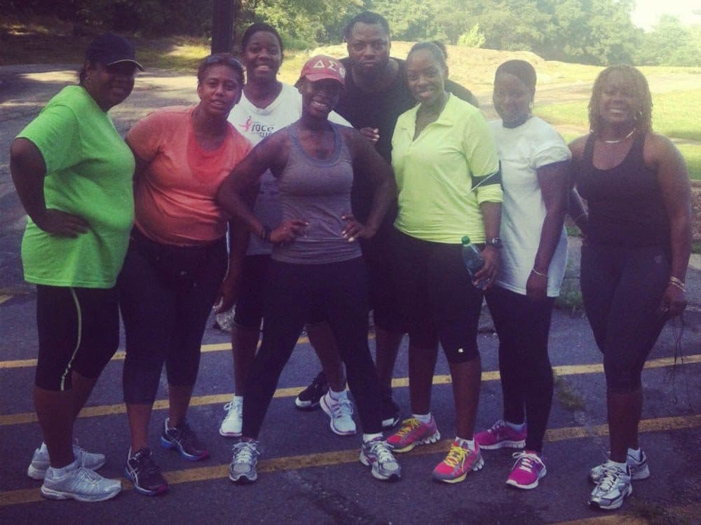 Sharon Joseph of Black Girls RUN! — light green shirt, third from right — talks about her own weight loss and exercise in this episode. (Courtesy Sharon Joseph)