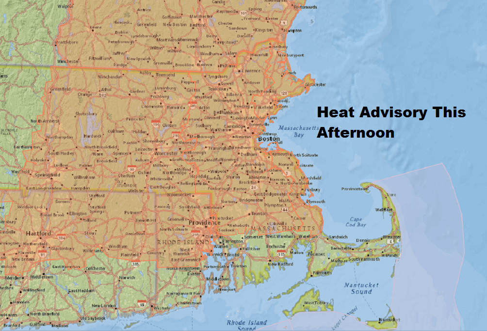 Heat advisories are posted when temperatures feel over 100 degrees for several hours. (Dave Epstein/WBUR)