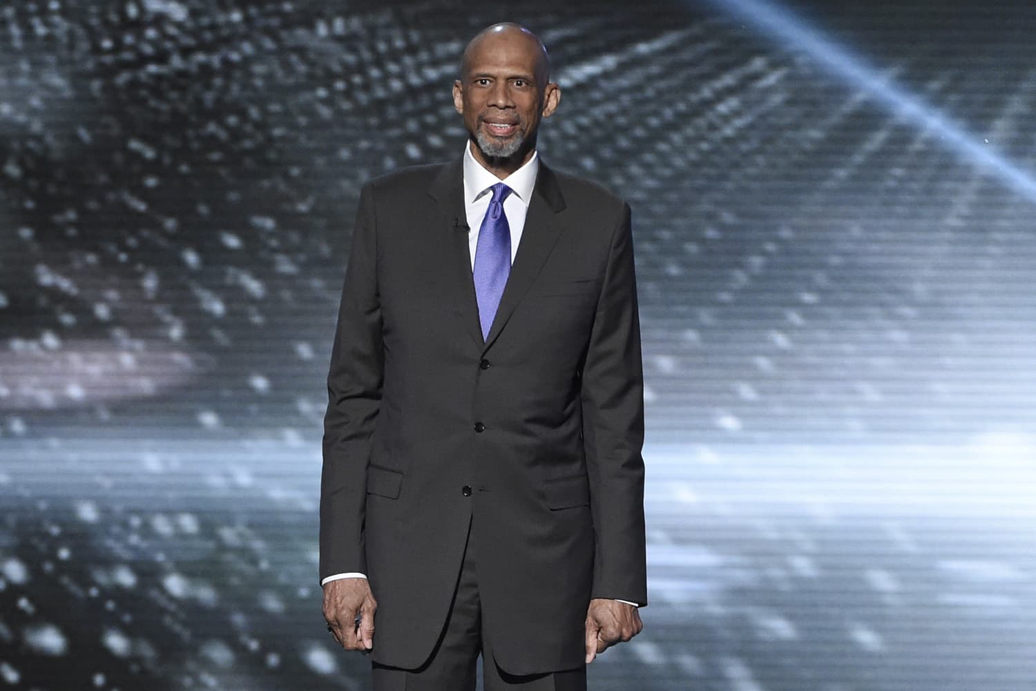 Kareem Abdul-Jabbar presents a tribute to Muhammad Ali at the ESPY Awards at the Microsoft Theater in Los Angeles. (Chris Pizzello/IAP)