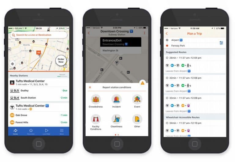 Screenshot of Moovit app. (Courtesy MBTA)