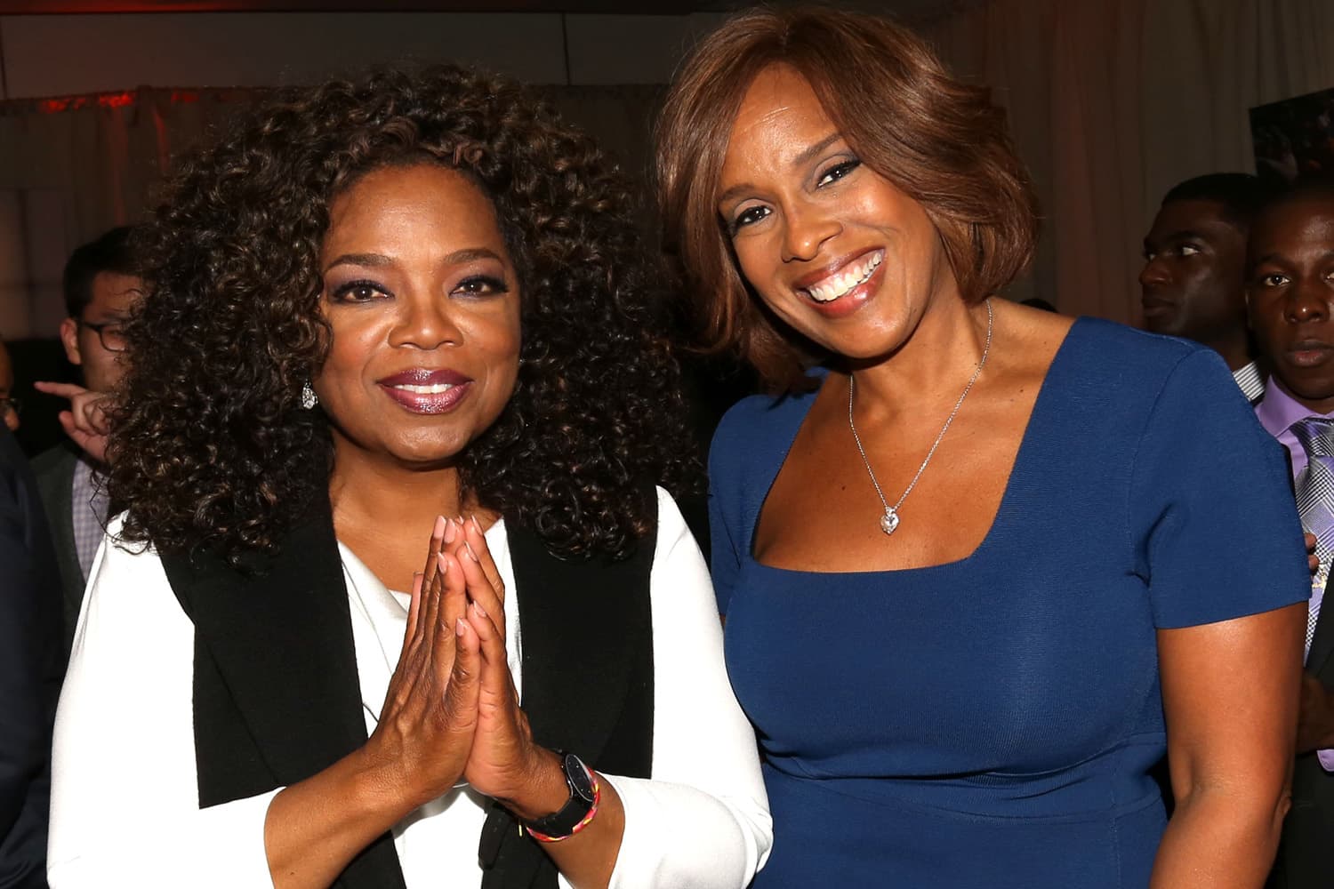 In this file photo, Oprah Winfrey, left, and Gayle King attend the after-party for the premiere of the Oprah Winfrey Network's (OWN) documentary series &quot;Belief .&quot; (AP Images)