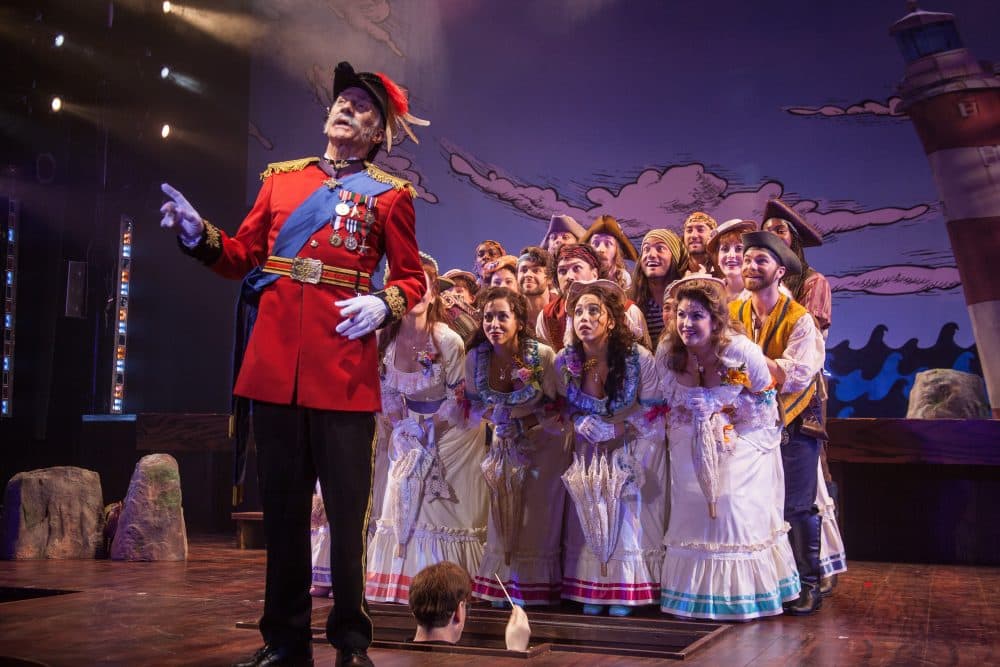 David Garrison and &quot;the daughters&quot; of &quot;Pirates of Penzance.&quot; (Courtesy Kevin Sprague/Barrington Stage Company)